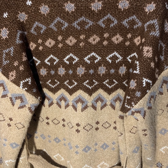 Lucky Brand Western Southwest belted Cardigan Sweater Sz L - Picture 9 of 10